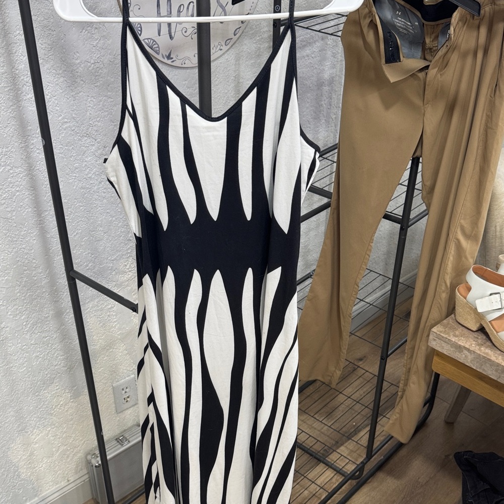 Black and White Striped Dress